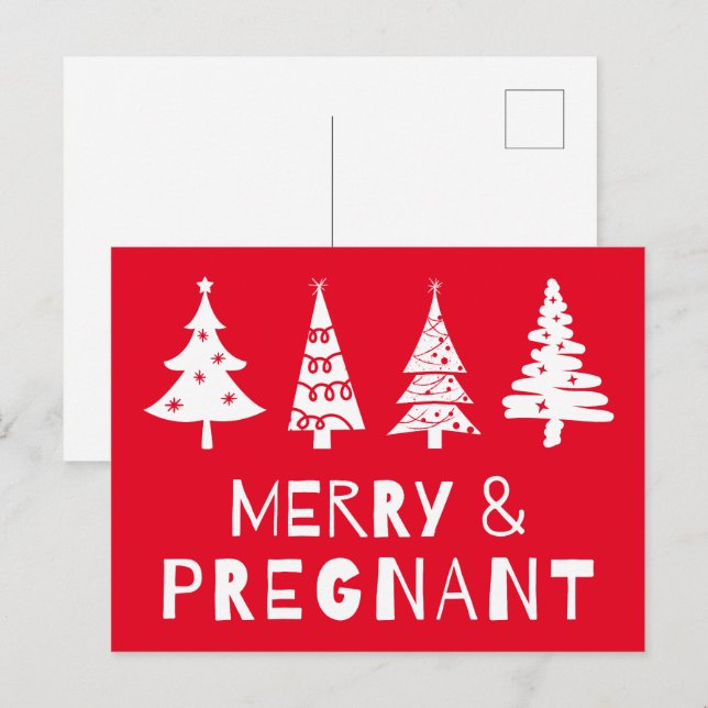 Cartes Pour Fêtes Annuelles Joyeux et enceinte à Noël (Devant / Derrière)