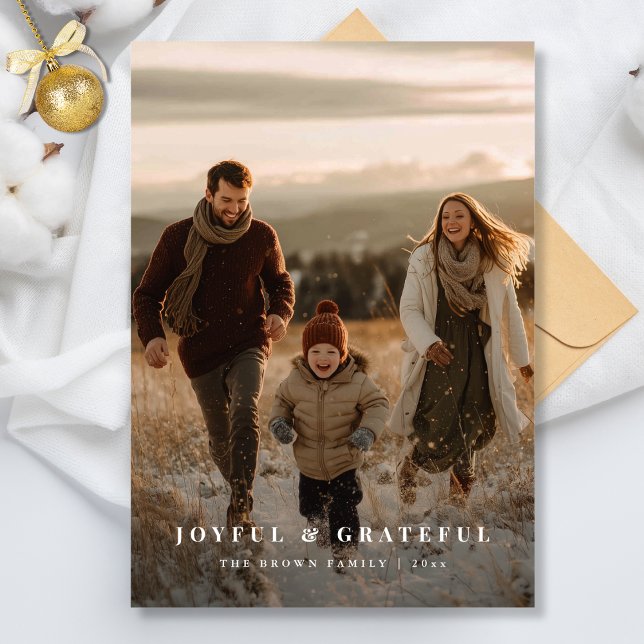 Cartes Pour Fêtes Annuelles Joyeux et gracieux Photo de Noël de la famille mod (Créateur téléchargé)