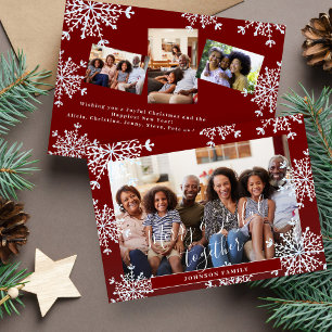 Cartes Pour Fêtes Annuelles Joyeux et heureux ensemble 4 photo Noël rustique