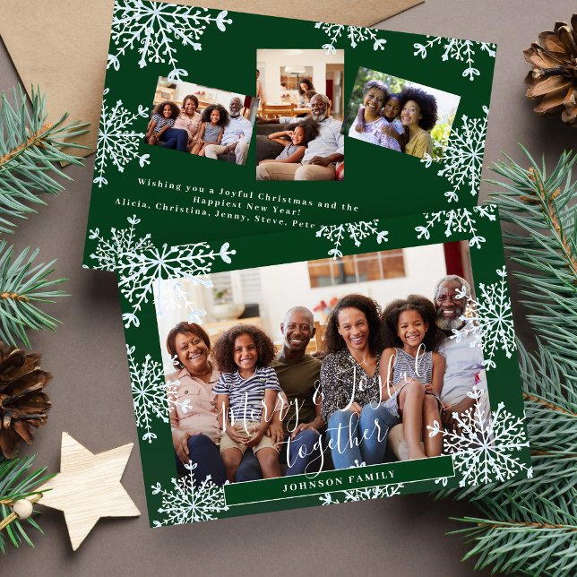 Cartes Pour Fêtes Annuelles Joyeux et Joyeux ensemble 4 photo Noël rustique (Créateur téléchargé)