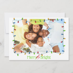 Cartes Pour Fêtes Annuelles Joyeux et lumineux 2 Photo Lumières de Noël modern
