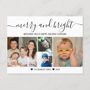 Cartes Pour Fêtes Annuelles Joyeux et Lumineux  4 Collage de Photos  Joyeuses 