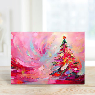 Cartes Pour Fêtes Annuelles Joyeux et lumineux arbre de Noël Abstrait moderne