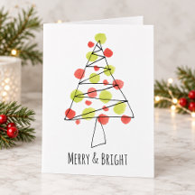 Joyeux et Lumineux Arbre de Noël Mignon Rouge Vert