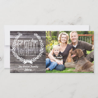 Cartes Pour Fêtes Annuelles Joyeux et lumineux bois rustique