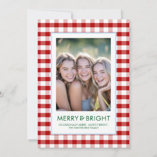 Cartes Pour Fêtes Annuelles Joyeux et Lumineux Carreaux Rouges Drôle de Vacanc