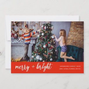 Cartes Pour Fêtes Annuelles Joyeux et lumineux Elegant Photo de famille de Noë