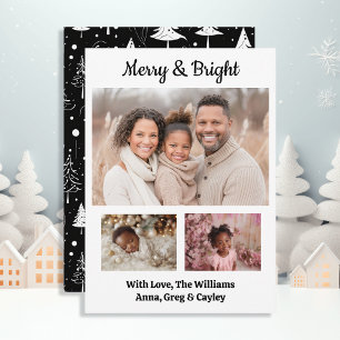 Cartes Pour Fêtes Annuelles Joyeux et lumineux Festive Photos de famille Noël
