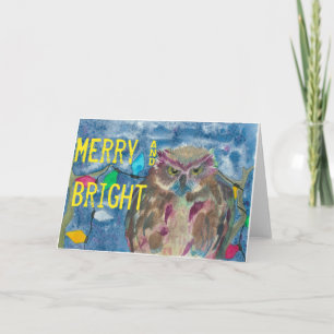 Cartes Pour Fêtes Annuelles Joyeux et lumineux hibou