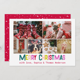 Cartes Pour Fêtes Annuelles Joyeux et lumineux Noël 6 Photo personnalisée