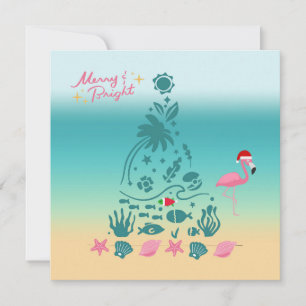 Cartes Pour Fêtes Annuelles Joyeux Et Lumineux Noël De Plage