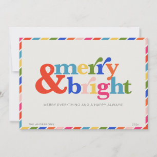 Cartes Pour Fêtes Annuelles Joyeux et lumineux Noël minimal moderne