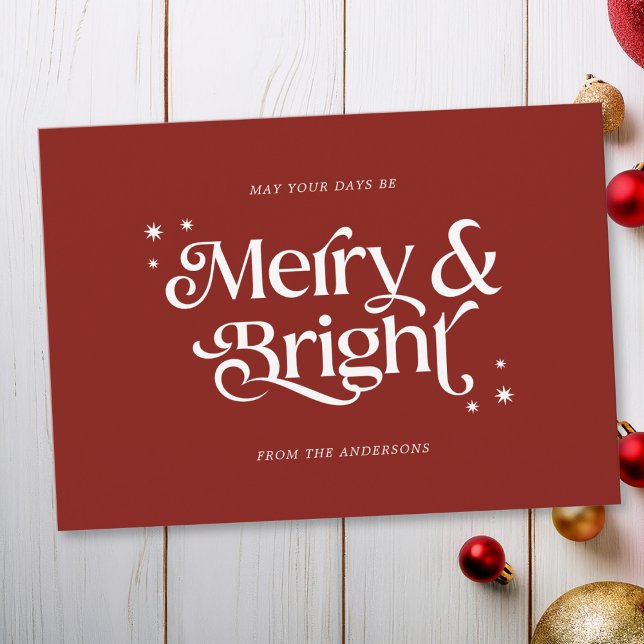 Cartes Pour Fêtes Annuelles Joyeux et lumineux Noël simple (Mockup View)