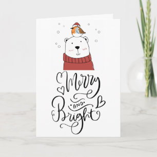 Cartes Pour Fêtes Annuelles Joyeux et lumineux ours polaire fantaisiste de vac