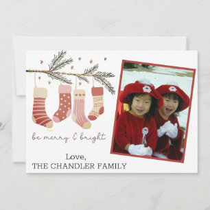 Cartes Pour Fêtes Annuelles Joyeux et Lumineux Photo de Noël