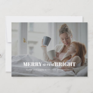 Cartes Pour Fêtes Annuelles Joyeux et lumineux Photo de Noël moderne et élég