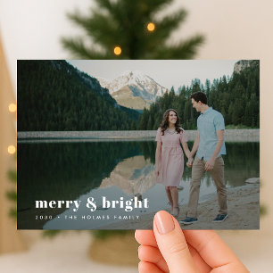 Cartes Pour Fêtes Annuelles Joyeux et lumineux   Photo moderne en couple de No