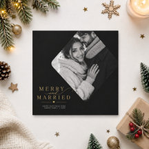 Joyeux et Marié Diamant Photo Noël des Nouveaux Ma