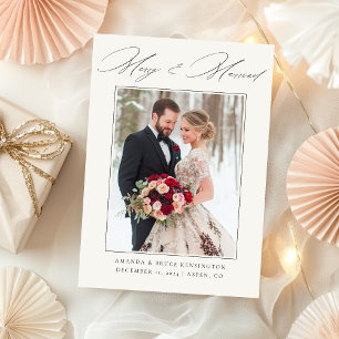 Cartes Pour Fêtes Annuelles Joyeux et marié Élégant Mariage photo