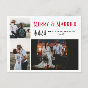 Cartes Pour Fêtes Annuelles Joyeux et marié Mariage Couple Multi Photo