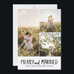 Cartes Pour Fêtes Annuelles Joyeux Et Marié | Première photo Collage en couple<br><div class="desc">Joyeux Et Marié | Première photo Collage en couple</div>