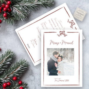 Cartes Pour Fêtes Annuelles Joyeux et marié roux à main traînée Bow nouvelleme