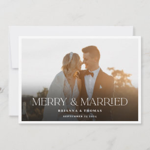 Cartes Pour Fêtes Annuelles Joyeux et mariés Photo moderne et élégante 2024