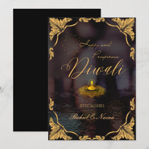 Cartes Pour Fêtes Annuelles Joyeux et prospère Diwali Elegant personnalisable