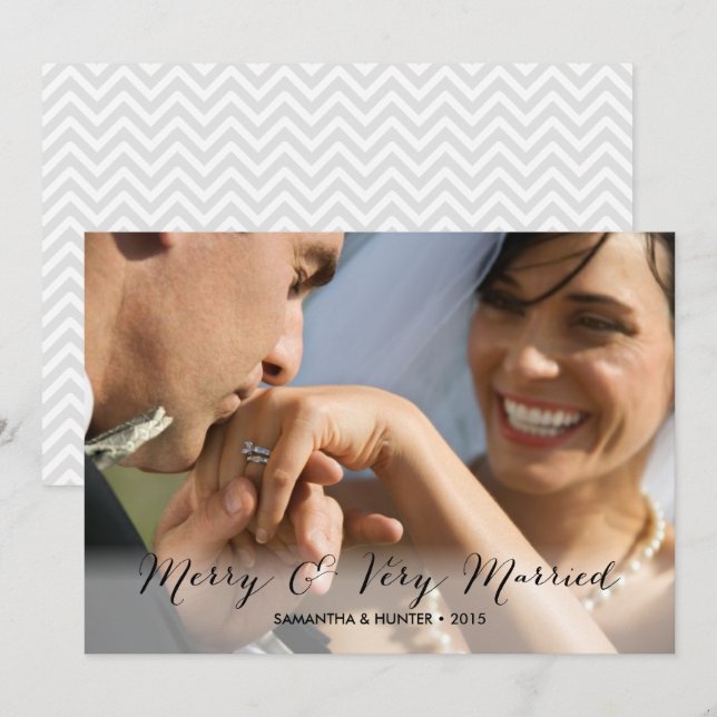 Cartes Pour Fêtes Annuelles Joyeux et très mariés (Devant / Derrière)