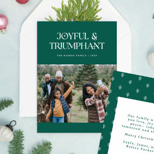 Cartes Pour Fêtes Annuelles Joyeux et triomphant Photo de Noël religieux