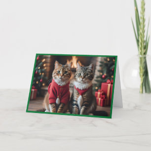 Cartes Pour Fêtes Annuelles Joyeux félins de Noël