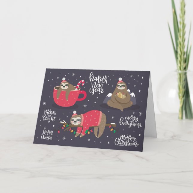 Cartes Pour Fêtes Annuelles Joyeux fentes de Noël (Devant)
