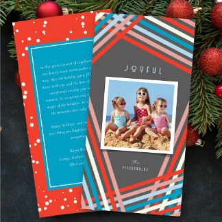 Cartes Pour Fêtes Annuelles Joyeux Festif Colorful & Fun Ribbon Stripes Photo