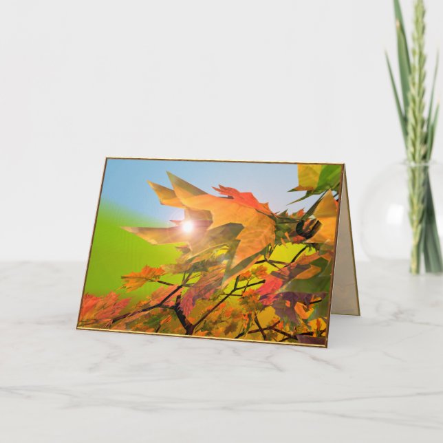 Cartes Pour Fêtes Annuelles Joyeux Feuilles d'érable d'automne (Devant)