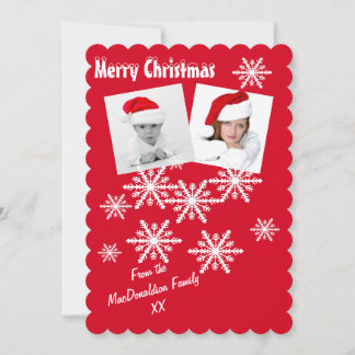 Cartes Pour Fêtes Annuelles Joyeux flocon de Noël coutume rouge Noël