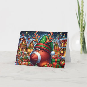 Cartes Pour Fêtes Annuelles Joyeux Football de Renne de Noël