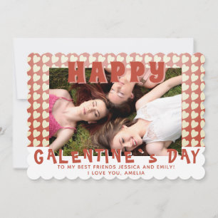 Cartes Pour Fêtes Annuelles Joyeux Galentine`s Day Heart Photo Friend