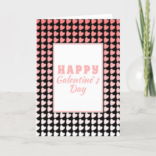 Cartes Pour Fêtes Annuelles Joyeux Galentine`s Day Pink Gradient Heart Motif