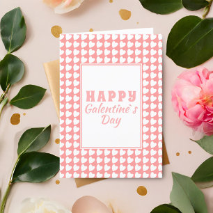 Cartes Pour Fêtes Annuelles Joyeux Galentine`s Day Pink Heart Motif