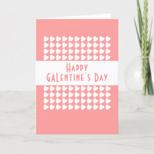 Cartes Pour Fêtes Annuelles Joyeux Galentine`s Day Pink Heart Motif