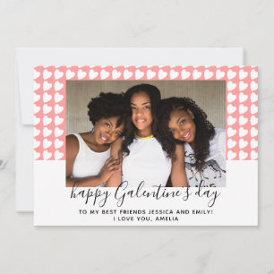 Cartes Pour Fêtes Annuelles Joyeux Galentine`s Day Pink Heart Photo Friend