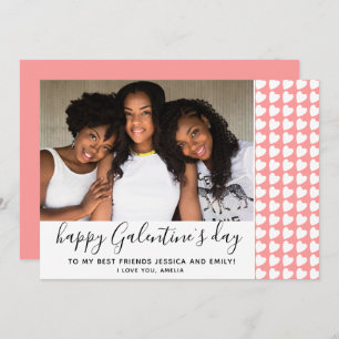 Cartes Pour Fêtes Annuelles Joyeux Galentine`s Day Pink Heart Photo Friend