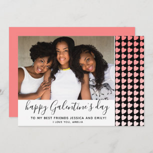 Cartes Pour Fêtes Annuelles Joyeux Galentine`s Day Pink Heart Photo Friend