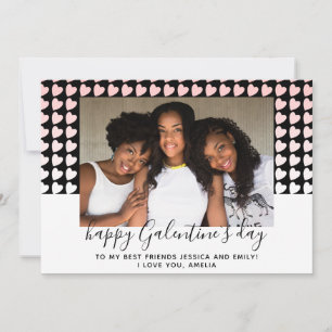 Cartes Pour Fêtes Annuelles Joyeux Galentine`s Day Pink Heart Photo Friend Hol