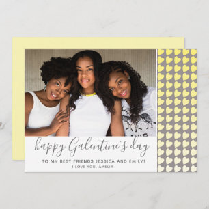 Cartes Pour Fêtes Annuelles Joyeux Galentine`s Day Yellow Heart Photo Friend