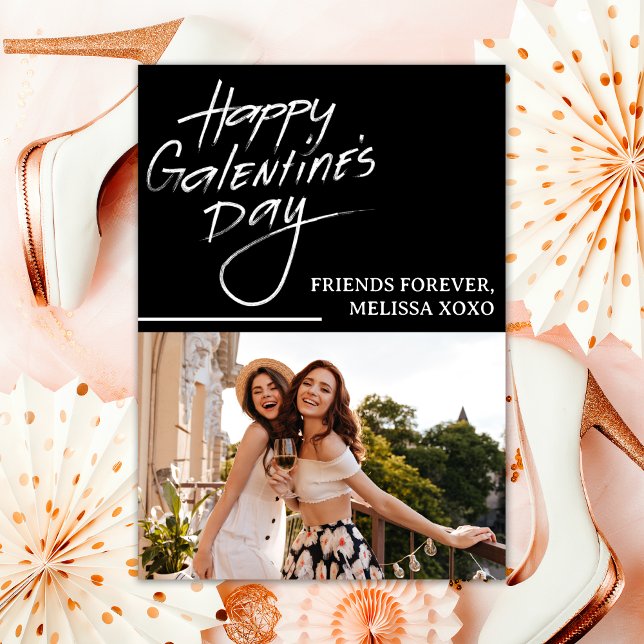 Cartes Pour Fêtes Annuelles Joyeux Galentine's Day Black Girlfriends Photo (Créateur téléchargé)