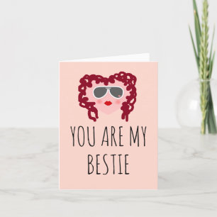 Cartes Pour Fêtes Annuelles Joyeux Galentines Jour mignonne Bestie Coeur Rose