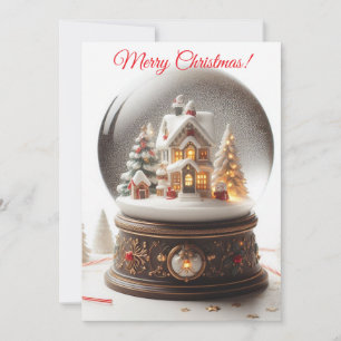 Cartes Pour Fêtes Annuelles Joyeux Globe de neige de Noël
