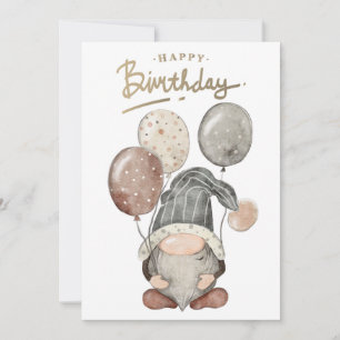 Cartes Pour Fêtes Annuelles Joyeux Gnome d'anniversaire