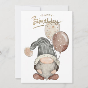 Cartes Pour Fêtes Annuelles Joyeux Gnome d'anniversaire